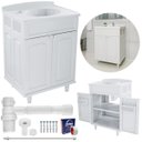 Ver imagem 1 de Gabinete Para Banheiro Com Lavatório Branco 02 Portas + Fita Veda Rosca