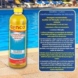 Clarificante e Auxiliar de Filtração Genfloc 1 Litro Genco - 2