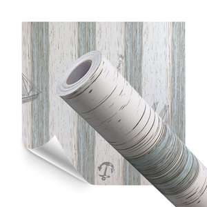 Papel de Parede Adesivo Lavavel Listrado Infantil Aventura Marinha 500x60cm