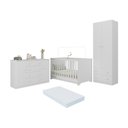 Ver imagem 1 de Quarto de Bebê Completo Berço Americano 3 em 1 Colchão Encanto Multimóveis Mp4609 Branco