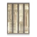 Ver imagem 1 de Guarda Roupa Modulado Solteiro 4 Portas 3 Gavetas e 3 Cabideiros Reflecta com LED 100% MDF Cairo