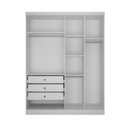 Ver imagem 2 de Guarda Roupa Modulado Solteiro 4 Portas 3 Gavetas e 3 Cabideiros Reflecta com LED 100% MDF Cairo