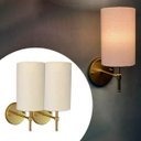 Ver imagem 6 de Kit 2 Luminárias de Parede Arandela Clássica Cúpula Tecido Algodão Ref 82