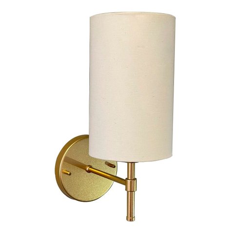 Kit 2 Luminárias de Parede Arandela Clássica Cúpula Tecido Algodão Ref 82