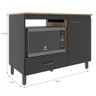 Balcão de Cozinha Roma para Cooktop 1 Porta 1 Gaveta Preto/nogal Manchester - Móveis Sul - 4