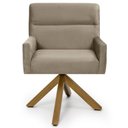 Ver imagem 2 de Kit 2 Poltronas Decorativas Giratórias Base Giromad Madeira Angel Veludo C-68 Marrom Claro - Domi