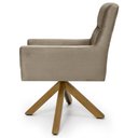 Ver imagem 5 de Kit 2 Poltronas Decorativas Giratórias Base Giromad Madeira Angel Veludo C-68 Marrom Claro - Domi