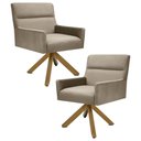 Ver imagem 1 de Kit 2 Poltronas Decorativas Giratórias Base Giromad Madeira Angel Veludo C-68 Marrom Claro - Domi