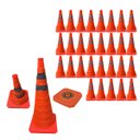 Ver imagem 1 de Cone Obra Retratil Kit 29 Uni Sinalizador Estrada Guarda Dobravel Pratico Viario Segurança Portatil 