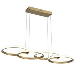 Luminária Pendente Dourado Moderno Led 48W 4000K