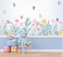 Ver imagem 1 de Adesivo de Parede Infantil Florais Boho Tons Pastéis