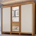 Ver imagem 1 de Guarda-roupa 3 Portas 6 Gavetas Siena Cinamomo Off White