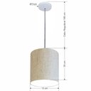 Ver imagem 3 de Lustre Luminária Pendente Vivare Free Lux Pe-4102cz Cúpula em Tecido 13x30cm Linho Bege Canopla