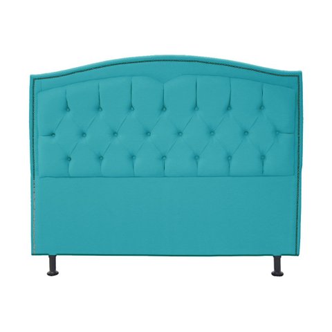 Cabeceira King 195 Cm para Cama Box Diana Suede Azul Turquesa - Fina Mobília