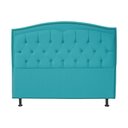 Ver imagem 1 de Cabeceira King 195 Cm para Cama Box Diana Suede Azul Turquesa - Fina Mobília
