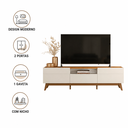 Ver imagem 4 de Rack para TV Ate 75' Diadema Off White/Canela Mobler