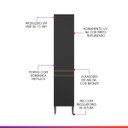 Ver imagem 3 de Armário Vertical 40cm Cozinha 2 Portas com Puxador Bronze Preto