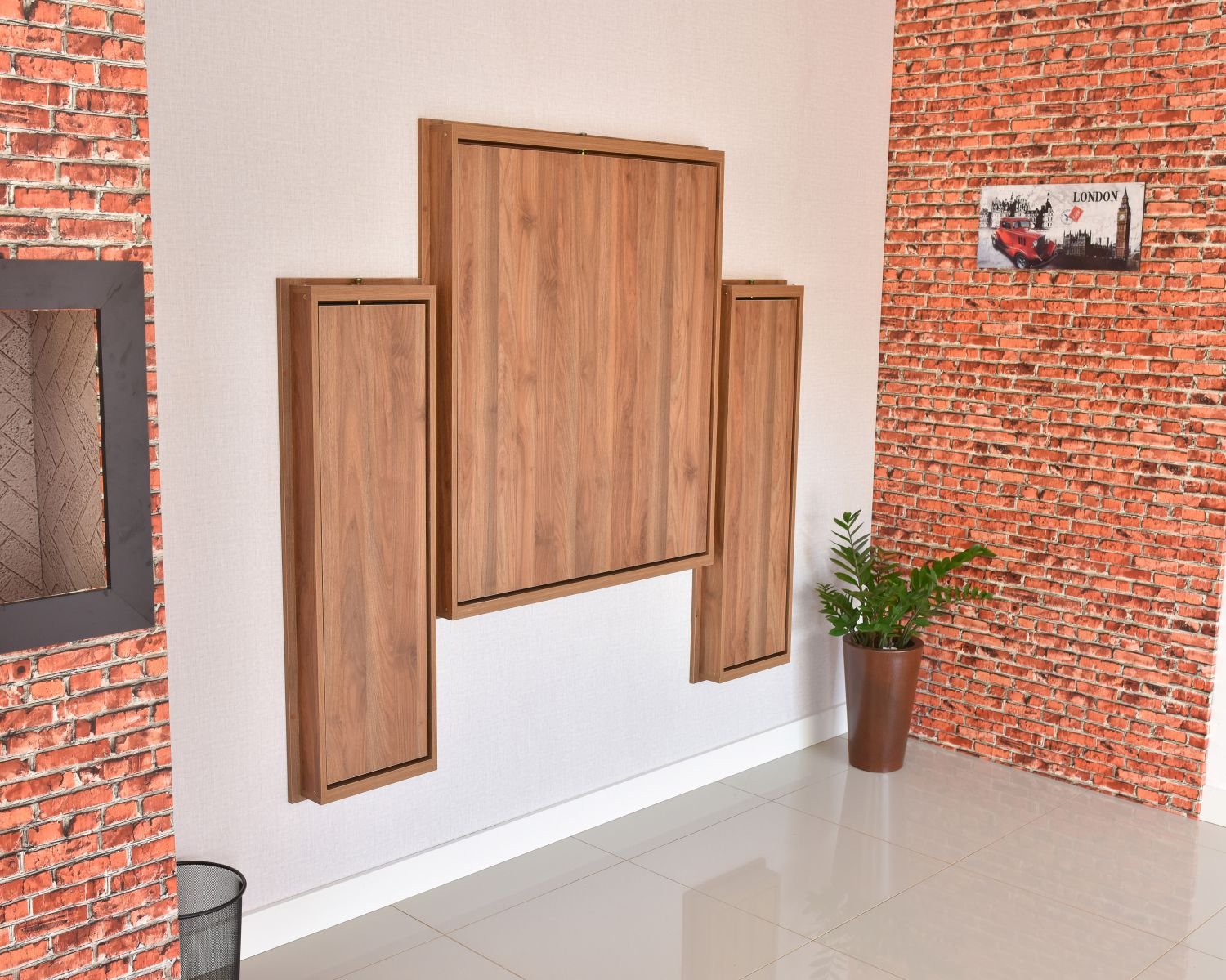Conjunto Mesa Dobrável Retrátil De Parede Com Bancos 2,15m Noronha ...