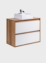 Ver imagem 3 de Gabinete para Banheiro com Cuba 80cm Mdf Freijo com Branco Dubai - On Móveis
