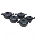 Ver imagem 2 de Jogo de Panelas de Alumínio Pretas Craqueadas 5 Peças Extang