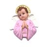Imagem Anjinho Anjo Da Guarda de Parede Rezando Rosa 13 Cm - 1