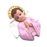 Imagem Anjinho Anjo Da Guarda de Parede Rezando Rosa 13 Cm - 2
