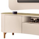 Ver imagem 5 de Rack Sala Martina com Painel TV 80 pol Orgânico Ermione B01 Off White Champanhe - Lyam Decor