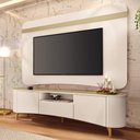 Ver imagem 7 de Rack Sala Martina com Painel TV 80 pol Orgânico Ermione B01 Off White Champanhe - Lyam Decor