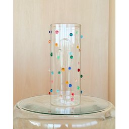 Vaso  Decorado Vidro  com Mini Gemas Coloridas  Design Italiano Sphere 25 cm de  Altura x 10 cm - 2
