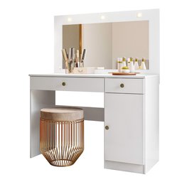 Penteadeira Camarim com Led e Espelho Bella Branco 991440 Moval - 2