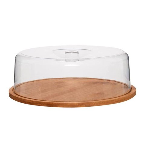 Prato com Cúpula em Bambu Ecokitchen 27,5x9cm Mimo Style