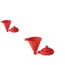 Ver imagem 1 de Kit de Funil de Silicone Retrátil Vermelho