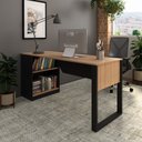 Ver imagem 1 de Mesa para Escritório Me4182 Amêndoa/preto Tecnomobili