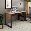 Ver imagem 2 de Mesa para Escritório Me4182 Amêndoa/preto Tecnomobili