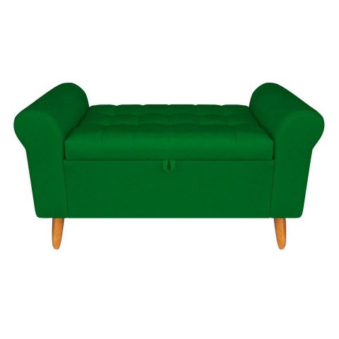 Recamier Bau Rio 140cm Suede Madeira Verde Inova Decor