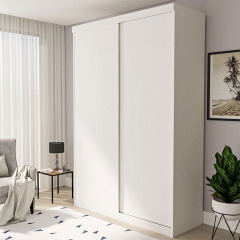 Guarda-roupa Solteiro 2 Porta de Correr 2 Gavetas Salvador - Branco