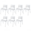 Ver imagem 1 de Cadeira Iso Base Branco Escola, Escritório Branco Kit 7 Un
