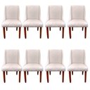 Ver imagem 1 de Kit 08 Cadeiras Para Sala de Jantar Lizz Pés Palito Veludo Bege D'Classe Decor