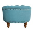 Ver imagem 3 de Puff Amora 1 Metro Suede Bege Slk Decor Amara Azul Turquesa
