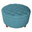 Ver imagem 1 de Puff Amora 1 Metro Suede Bege Slk Decor Amara Azul Turquesa