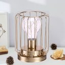 Ver imagem 2 de Kit 6 Abajur de Mesa Geométrico Lâmpada Led Metal Dourado