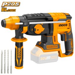 Martelete Rotativo Ingco Crhli20228 À Bateria 20v 2j 5000ipm 1100rpm Sds Plus 3 Brocas 1 Ponteiro - 1
