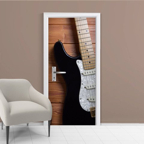 Adesivo de Porta Guitarra Arte Destaque M - 0,83 X 2,13 Metros