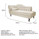 Ver imagem 4 de Kit Diva Recamier Juliana 160cm Lado Direito e 02 Poltronas Classic Suede Bege - Amarena Móveis