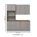Ver imagem 4 de Cozinha Completa Americana 7 Portas 5 Gavetas 100% Mdf Cinza/nature Ce758 - Henn