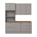 Ver imagem 2 de Cozinha Completa Americana 7 Portas 5 Gavetas 100% Mdf Cinza/nature Ce758 - Henn