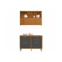 Ver imagem 1 de Cozinha Completa 2 Peças Imperatriz 1 Aéreo 1 Balcão C2p30 Freijó Off White