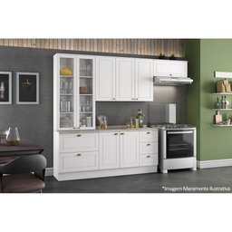 Armário Aéreo p/ Cozinha Americana 3 Portas 120cm Branco - Henn - 6