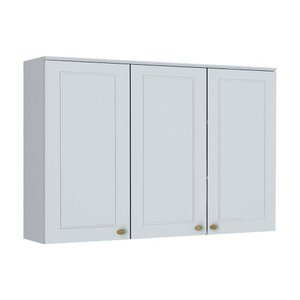 Armário Aéreo p/ Cozinha Americana 3 Portas 120cm Branco - Henn
