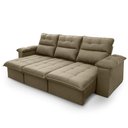 Ver imagem 6 de Sofá Retrátil/Reclinável Verona 2,30m Suede Velut Bege c/ Molas Ensacadas - King House